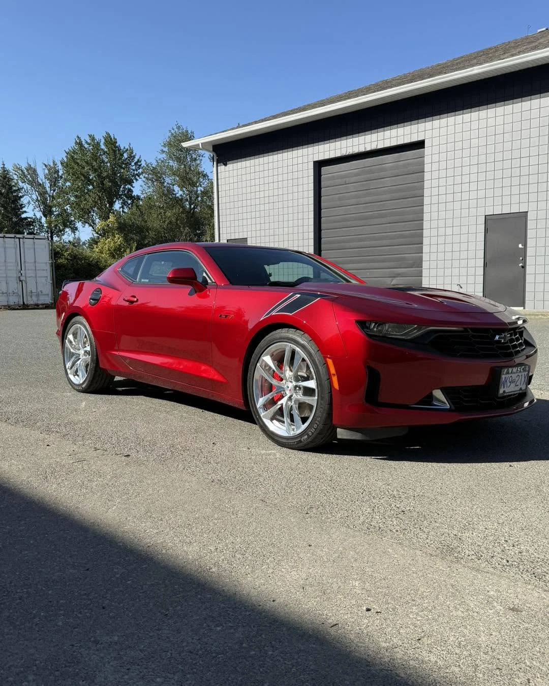 Red Camaro SS photographed outdoors